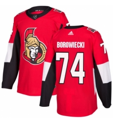 Men's Adidas Ottawa Senators #74 Mark Borowiecki Authentic Red Home NHL Jersey