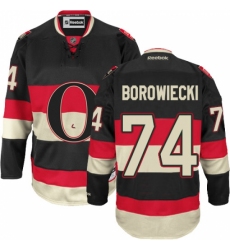 Women's Reebok Ottawa Senators #74 Mark Borowiecki Authentic Black Third NHL Jersey