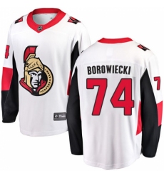 Youth Ottawa Senators #74 Mark Borowiecki Fanatics Branded White Away Breakaway NHL Jersey