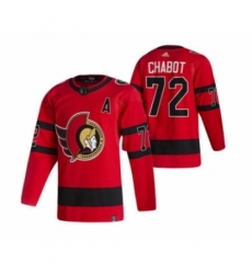 Men's Ottawa Senators #72 Thomas Chabot Red 2020-21 Reverse Retro Alternate Hockey Jersey