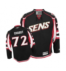 Men's Reebok Ottawa Senators #72 Thomas Chabot Authentic Black Third NHL Jersey