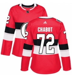 Women's Adidas Ottawa Senators #72 Thomas Chabot Authentic Red 2017 100 Classic NHL Jersey