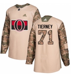 Men's Adidas Ottawa Senators #71 Chris Tierney Authentic Camo Veterans Day Practice NHL Jersey