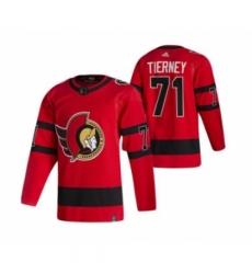 Men's Ottawa Senators #71 Chris Tierney Red 2020-21 Reverse Retro Alternate Hockey Jersey