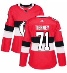 Women's Adidas Ottawa Senators #71 Chris Tierney Authentic Red 2017 100 Classic NHL Jersey