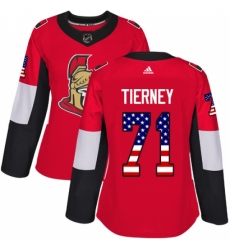 Women's Adidas Ottawa Senators #71 Chris Tierney Authentic Red USA Flag Fashion NHL Jersey