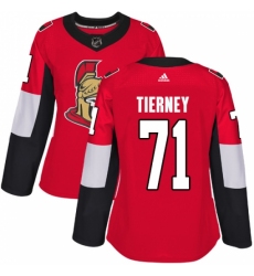 Women's Adidas Ottawa Senators #71 Chris Tierney Premier Red Home NHL Jersey