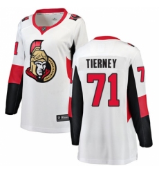 Women's Ottawa Senators #71 Chris Tierney Fanatics Branded White Away Breakaway NHL Jersey