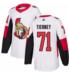 Youth Adidas Ottawa Senators #71 Chris Tierney Authentic White Away NHL Jersey