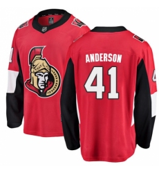 Men's Ottawa Senators #41 Craig Anderson Fanatics Branded Red Home Breakaway NHL Jersey
