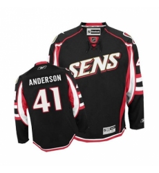 Men's Reebok Ottawa Senators #41 Craig Anderson Authentic Black Third NHL Jersey