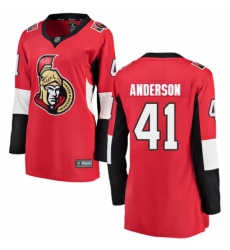 Women's Ottawa Senators #41 Craig Anderson Fanatics Branded Red Home Breakaway NHL Jersey