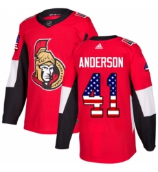 Youth Adidas Ottawa Senators #41 Craig Anderson Authentic Red USA Flag Fashion NHL Jersey