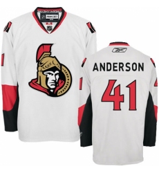 Youth Reebok Ottawa Senators #41 Craig Anderson Authentic White Away NHL Jersey