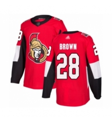 Men's Ottawa Senators #28 Connor Brown Authentic Red Home Hockey Jersey