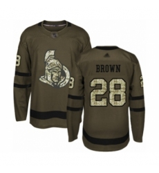 Youth Ottawa Senators #28 Connor Brown Authentic Green Salute to Service Hockey Jersey