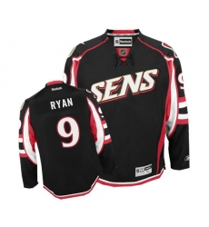 Men's Reebok Ottawa Senators #9 Bobby Ryan Authentic Black Third NHL Jersey