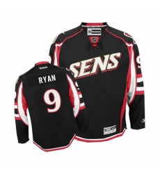 Women's Reebok Ottawa Senators #9 Bobby Ryan Authentic Black Third NHL Jersey