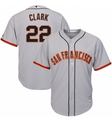 Men's Majestic San Francisco Giants #22 Will Clark Replica Grey Road Cool Base MLB Jersey