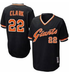 Men's Mitchell and Ness San Francisco Giants #22 Will Clark Replica Black Throwback MLB Jersey