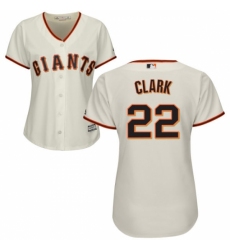 Women's Majestic San Francisco Giants #22 Will Clark Replica Cream Home Cool Base MLB Jersey
