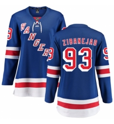 Women's New York Rangers #93 Mika Zibanejad Fanatics Branded Royal Blue Home Breakaway NHL Jersey