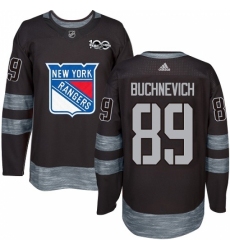 Men's Adidas New York Rangers #89 Pavel Buchnevich Authentic Black 1917-2017 100th Anniversary NHL Jersey