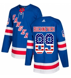 Men's Adidas New York Rangers #89 Pavel Buchnevich Authentic Royal Blue USA Flag Fashion NHL Jersey