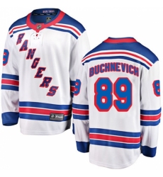 Men's New York Rangers #89 Pavel Buchnevich Fanatics Branded White Away Breakaway NHL Jersey