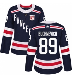 Women's Adidas New York Rangers #89 Pavel Buchnevich Authentic Navy Blue 2018 Winter Classic NHL Jersey