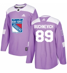 Youth Adidas New York Rangers #89 Pavel Buchnevich Authentic Purple Fights Cancer Practice NHL Jersey