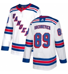 Youth Reebok New York Rangers #89 Pavel Buchnevich Authentic White Away NHL Jersey