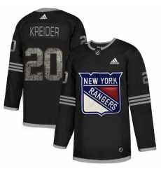 Men's Adidas New York Rangers #20 Chris Kreider Black Authentic Classic Stitched NHL Jersey