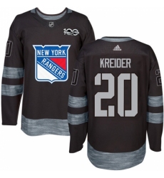 Men's Adidas New York Rangers #20 Chris Kreider Premier Black 1917-2017 100th Anniversary NHL Jersey
