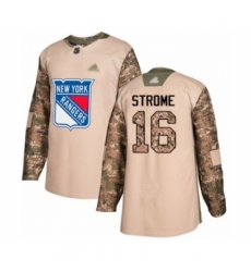 Men's New York Rangers #16 Ryan Strome Authentic Camo Veterans Day Practice Hockey Jersey