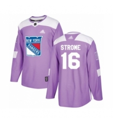Men's New York Rangers #16 Ryan Strome Authentic Purple Fights Cancer Practice Hockey Jersey