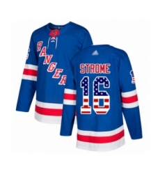 Men's New York Rangers #16 Ryan Strome Authentic Royal Blue USA Flag Fashion Hockey Jersey