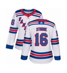 Women's New York Rangers #16 Ryan Strome Authentic White Away Hockey Jersey