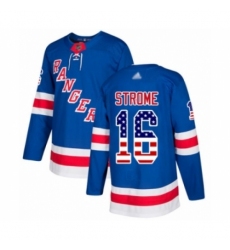 Youth New York Rangers #16 Ryan Strome Authentic Royal Blue USA Flag Fashion Hockey Jersey