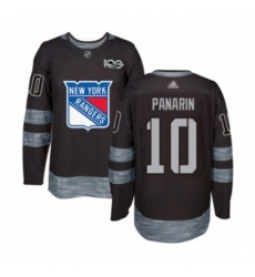 Men's New York Rangers #10 Artemi Panarin Authentic Black 1917-2017 100th Anniversary Hockey Jersey