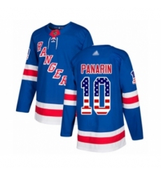 Men's New York Rangers #10 Artemi Panarin Authentic Royal Blue USA Flag Fashion Hockey Jersey