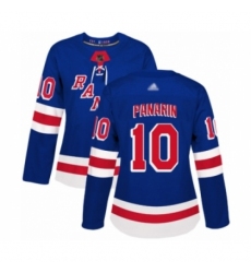 Women's New York Rangers #10 Artemi Panarin Authentic Royal Blue Home Hockey Jersey