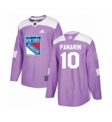 Youth New York Rangers #10 Artemi Panarin Authentic Purple Fights Cancer Practice Hockey Jersey