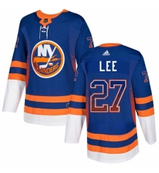 Men's Adidas New York Islanders #27 Anders Lee Authentic Royal Blue Drift Fashion NHL Jersey