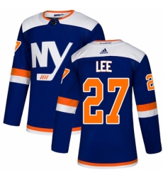 Men's Adidas New York Islanders #27 Anders Lee Premier Blue Alternate NHL Jersey