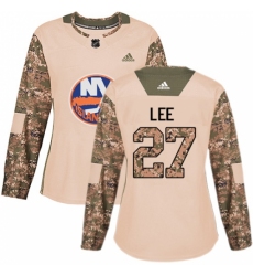 Women's Adidas New York Islanders #27 Anders Lee Authentic Camo Veterans Day Practice NHL Jersey