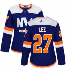 Women's Adidas New York Islanders #27 Anders Lee Premier Blue Alternate NHL Jersey