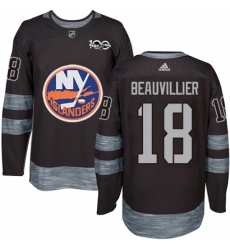 Men's Adidas New York Islanders #18 Anthony Beauvillier Authentic Black 1917-2017 100th Anniversary NHL Jersey