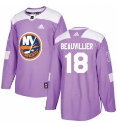 Men's Adidas New York Islanders #18 Anthony Beauvillier Authentic Purple Fights Cancer Practice NHL Jersey
