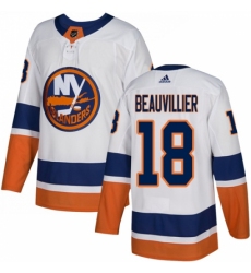 Men's Adidas New York Islanders #18 Anthony Beauvillier Authentic White Away NHL Jersey